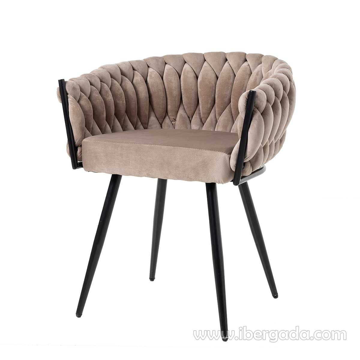 Silla Alana Metal Negro/Beige (62x60x75)-1