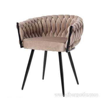 Silla Alana Metal Negro/Beige (62x60x75)-1