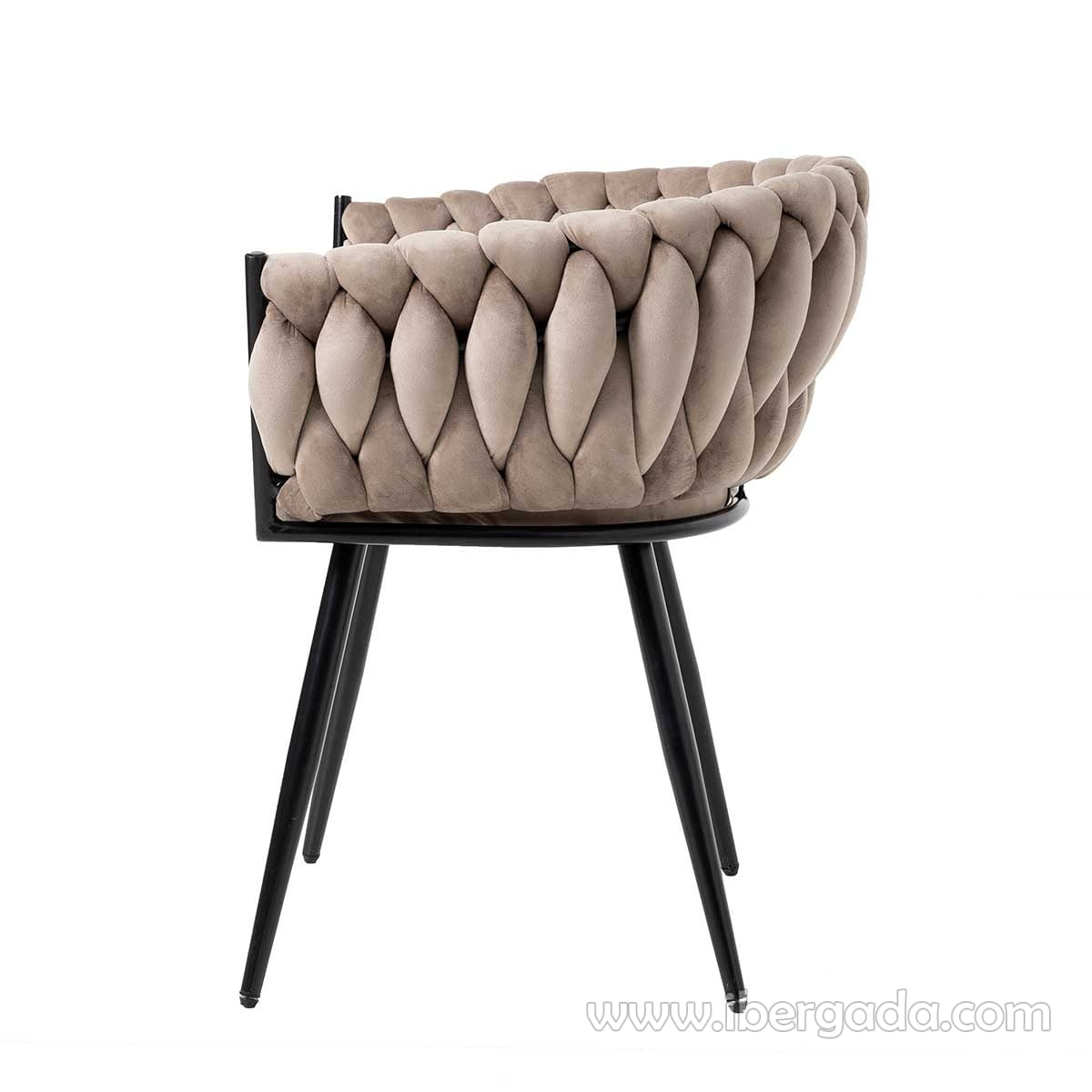 Silla Alana Metal Negro/Beige (62x60x75)-2
