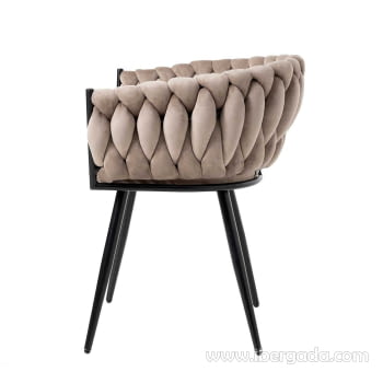 Silla Alana Metal Negro/Beige (62x60x75)-2
