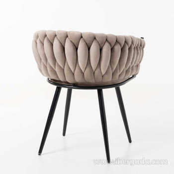 Silla Alana Metal Negro/Beige (62x60x75)-3
