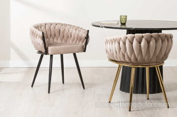 Silla Alana Metal Negro/Beige (62x60x75)-4