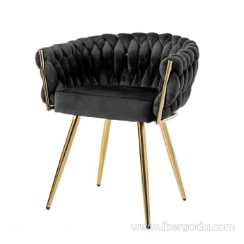 Silla Alana Acero Dorado/Negro (62x60x75)
