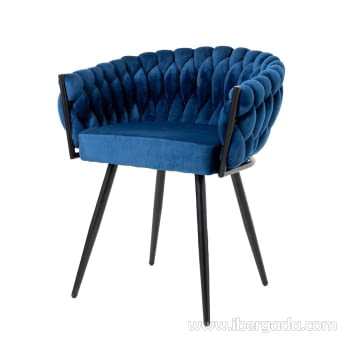 Silla Alana Metal Negro/Azul (62x60x75)