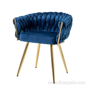 Silla Alana Acero Dorado/Azul (62x60x75)-1