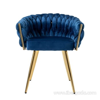 Silla Alana Acero Dorado/Azul (62x60x75)-2