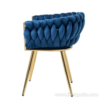 Silla Alana Acero Dorado/Azul (62x60x75)-3