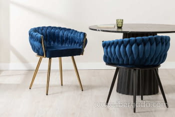 Silla Alana Acero Dorado/Azul (62x60x75)-4