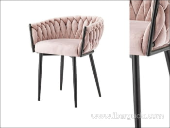 Silla Alana Metal Negro/Rosa (62x60x75)