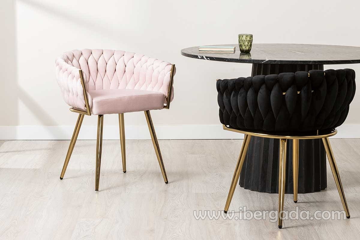 Silla Alana Acero Dorado/Rosa (62x60x75)-4