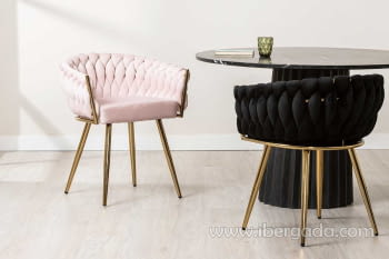 Silla Alana Acero Dorado/Rosa (62x60x75)-4