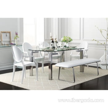 Mesa Lainey Acero/Cristal (160x90)