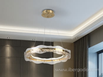 Lampara Lira Oro (60x60) Dimable con Mando