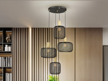 Lampara Osiris Negro 4L (58x58)