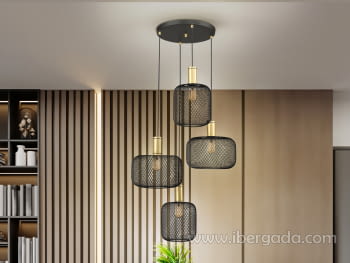Lampara Osiris Negro 4L (58x58)