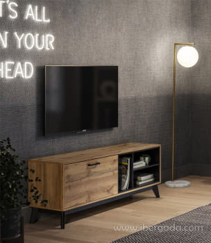 Mueble TV Dakota Roble/Negro (150x40x55)-1
