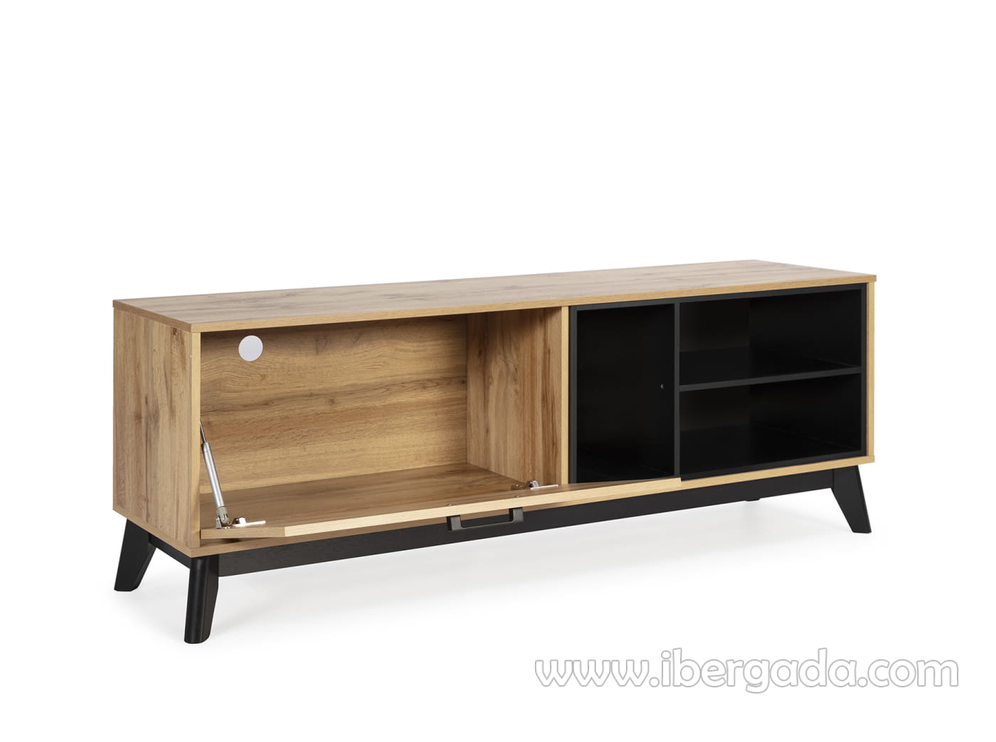 Mueble TV Dakota Roble/Negro (150x40x55)-4
