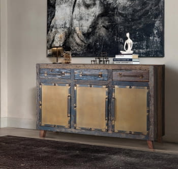 Aparador Rivato Madera/Metal (150x40x90)