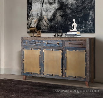 Aparador Rivato Madera/Metal (150x40x90)