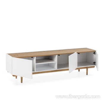 Mueble TV Erika Blanco/Roble (180x41x45)-2
