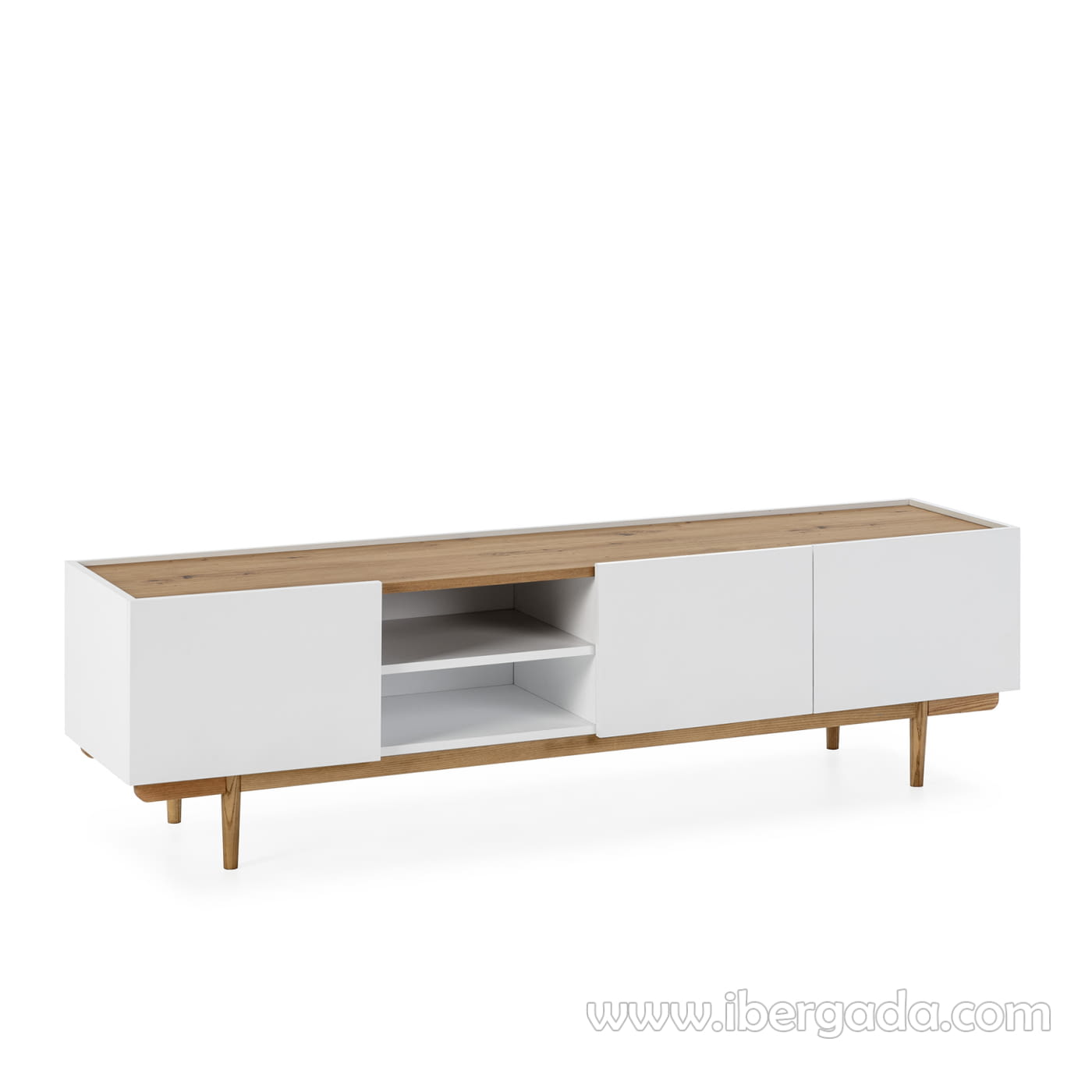 Mueble TV Erika Blanco/Roble (180x41x45)-3