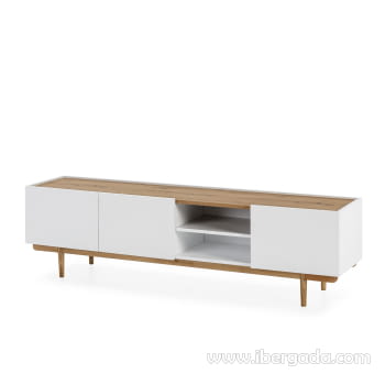 Mueble TV Erika Blanco/Roble (180x41x45)-4