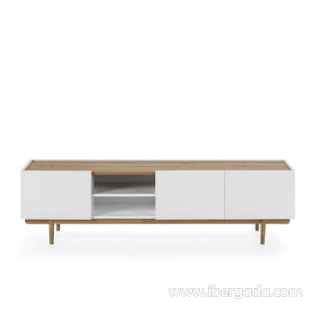 Mueble TV Erika Blanco/Roble (180x41x45)-5