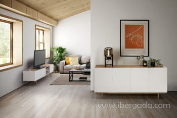 Mueble TV Erika Blanco/Roble (180x41x45)-6