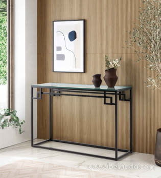 Consola Acero Negro/Cristal Con-13 (120x40x78)