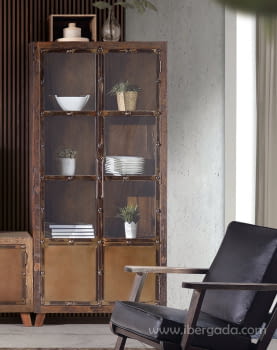 Vitrina Rivato Madera/Metal (90x40x180)-1