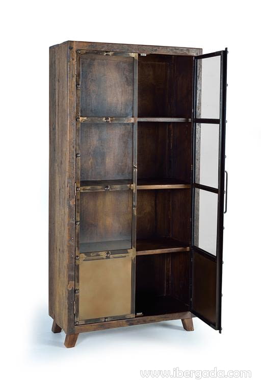 Vitrina Rivato Madera/Metal (90x40x180)-4