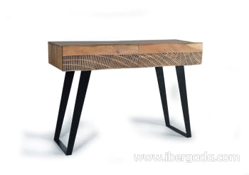Consola Luka Madera/Metal 2 Cajones (110x40x77)