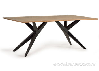 Mesa de Comedor Madera/Metal (200x100x77)-1