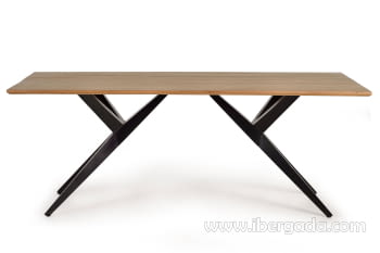 Mesa de Comedor Madera/Metal (200x100x77)-2