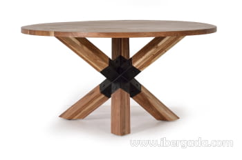 Mesa de Comedor Madera/Metal (150x150x76)