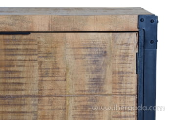 Aparador Madera/Metal 2 Puertas 3 Cajones (180x45x80)-5
