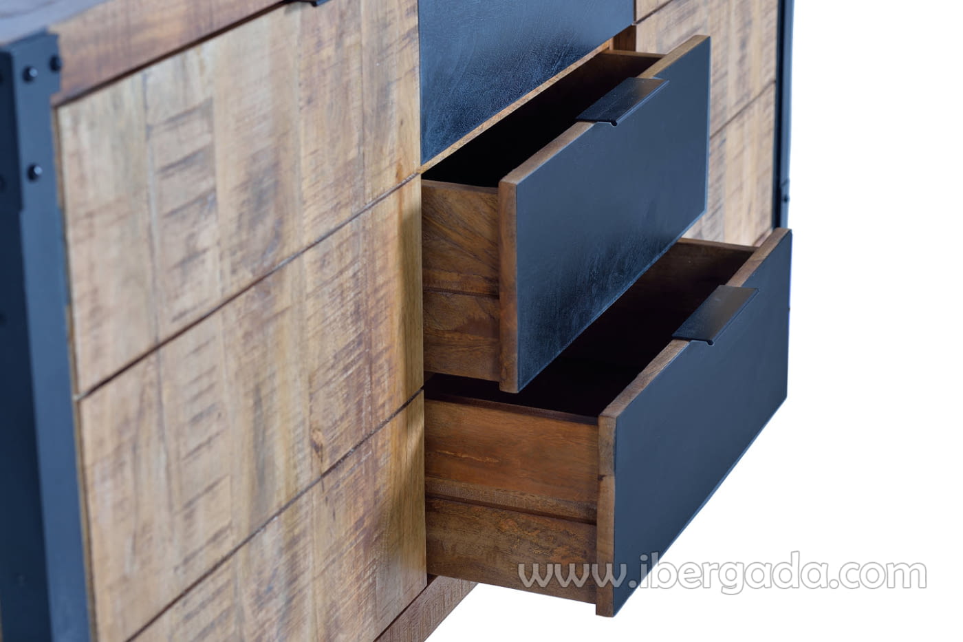 Aparador Madera/Metal 2 Puertas 3 Cajones (180x45x80)-6