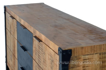 Aparador Madera/Metal 2 Puertas 3 Cajones (180x45x80)-8
