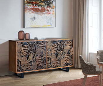 Aparador Madera Acacia 4 Puertas (190x42x94)