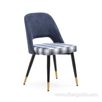 Silla de Comedor DC-624 Azul/Cuadros