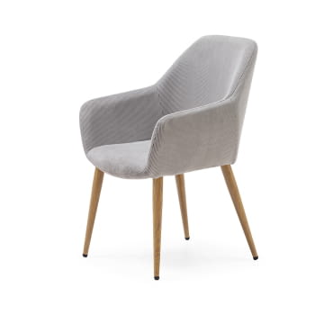 Silla de Comedor DC-626 Pana Gris