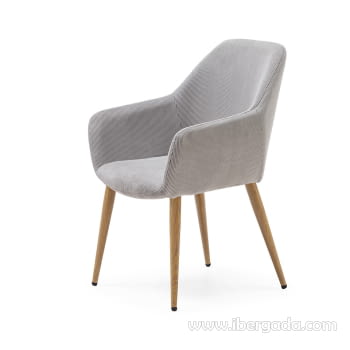 Silla de Comedor DC-626 Pana Gris