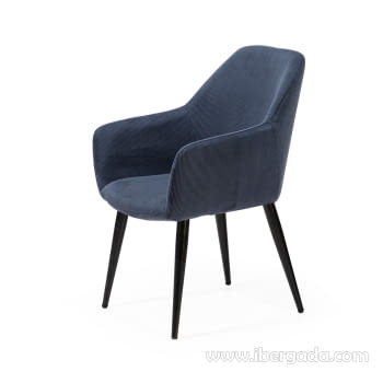 Silla de Comedor DC-626 Pana Azul