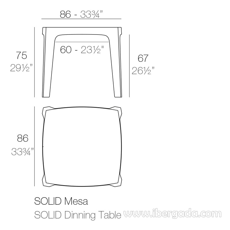 Mesa de Comedor Solid Apilable (86x86x75)-7