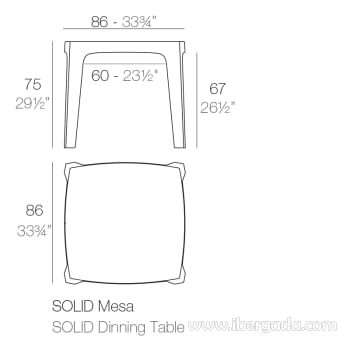 Mesa de Comedor Solid Apilable (86x86x75)-7