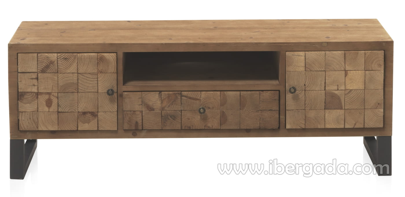 Mueble TV Madera/Hierro Fedra (140x40x50)-1