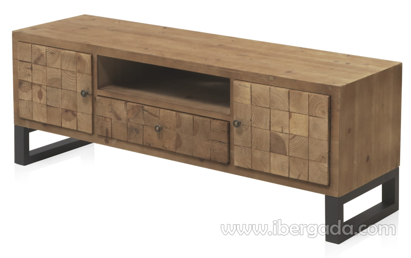 Mueble TV Madera/Hierro Fedra (140x40x50)-2