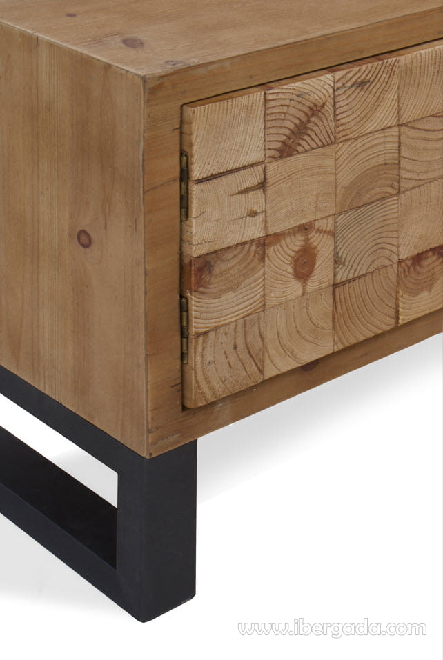 Mueble TV Madera/Hierro Fedra (140x40x50)-4