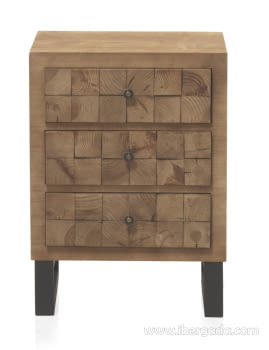 Mesita de Noche Madera/Hierro Fedra (51x37x70)
