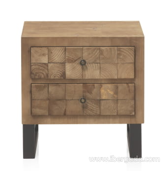 Mesita de Noche Madera/Hierro Fedra Pequeña (51x37x52)